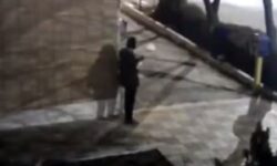 تصاویر دوربین مدار بسته از جنایتکاری که به دار مجازات آویخته شد